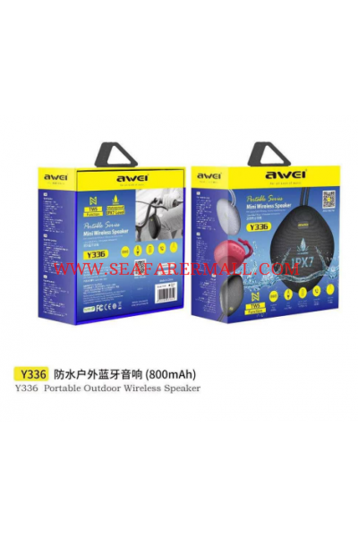 AWEI Y336 PORTABLE OUTDOOR WIRELESS SPEAKER BLACK COLOR
