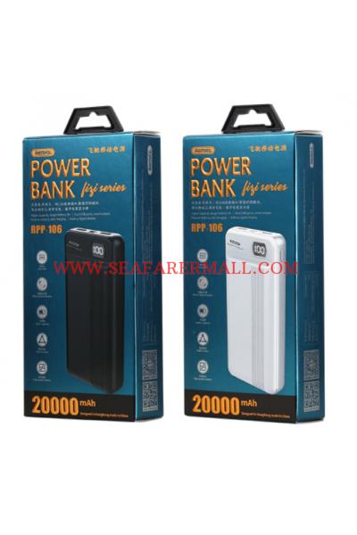 Remax RPP-106 High Capacity Portable USB Power Bank 20000mAh For Mobilephone