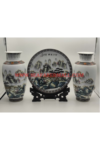 Chinese Porcelain -CP021-SIZE:D-30CM,VASE SIZE:15*35CM